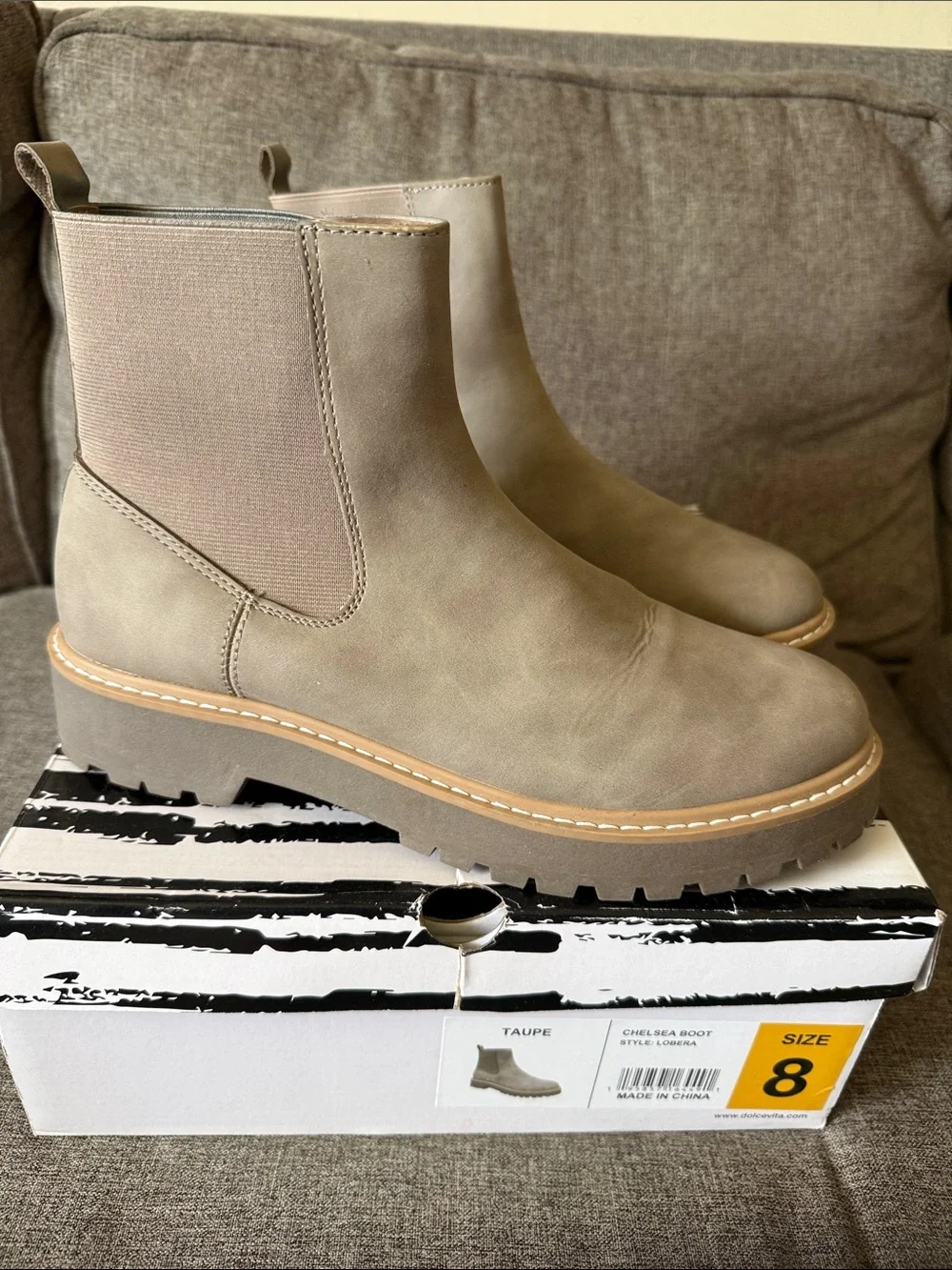 Dolce Vita Taupe Chelsea Booties